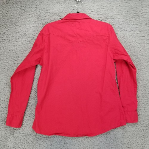 Wrangler Shirt Boys Large National Patriot Red Cotton Long Sleeve Snap Western - Picture 10 of 12