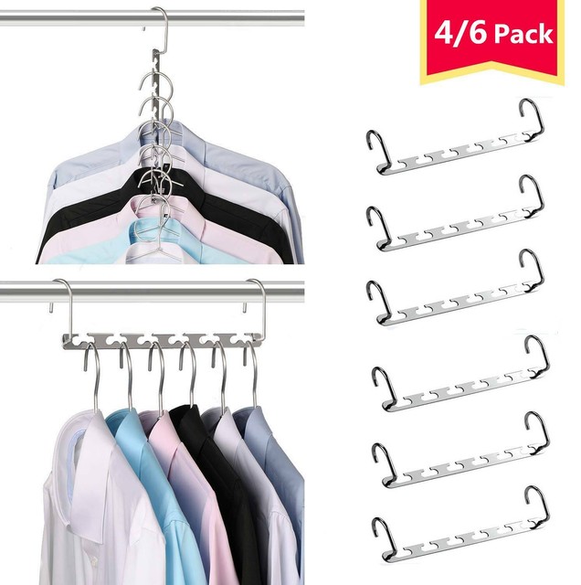 Bright Ideas Space Saving Hanger Holders Pack Of 4 Wardrobe