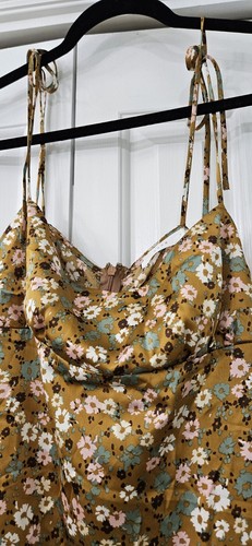 Lush Floral Caramel floral strappy , silky mini dress Size Med NWT (39) - Picture 4 of 8
