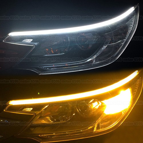 2pcs 60CM LED DRL Turn Signal Light Strip Flexible Headlight Decorative Lamp - Bild 20 von 20