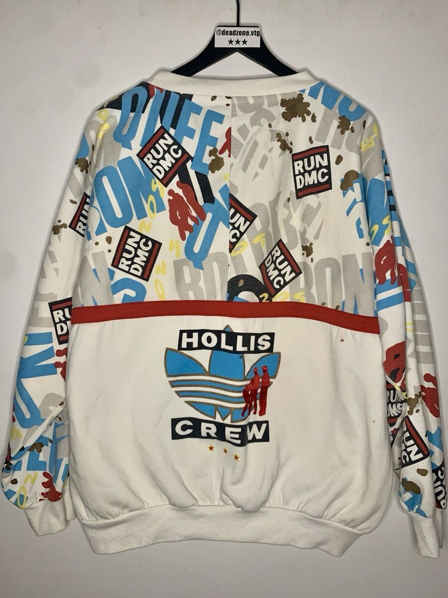 vintage Adidas RUN DMC 80's sweatshirt crewneck HOLLIS CREW vintage Adidas RUN DMC 80's sweatshirt crewneck HOLLIS CREW