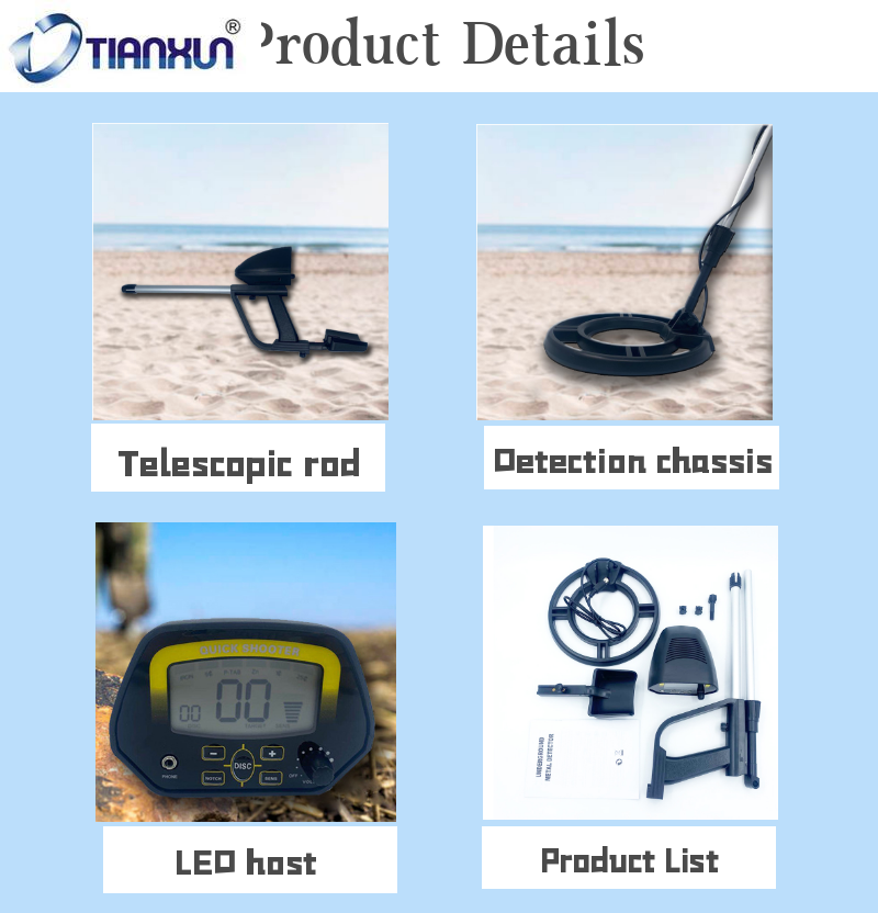 MD4060 Professional Underground Metal Detector Adjustable Portable Gold ...