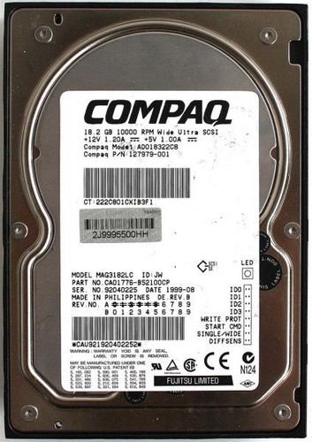 18.2gb 10000rpm wu scsi, ad018322c8, 127979-001, ca01776-b52100cp, mag3182lc - Photo 3/4