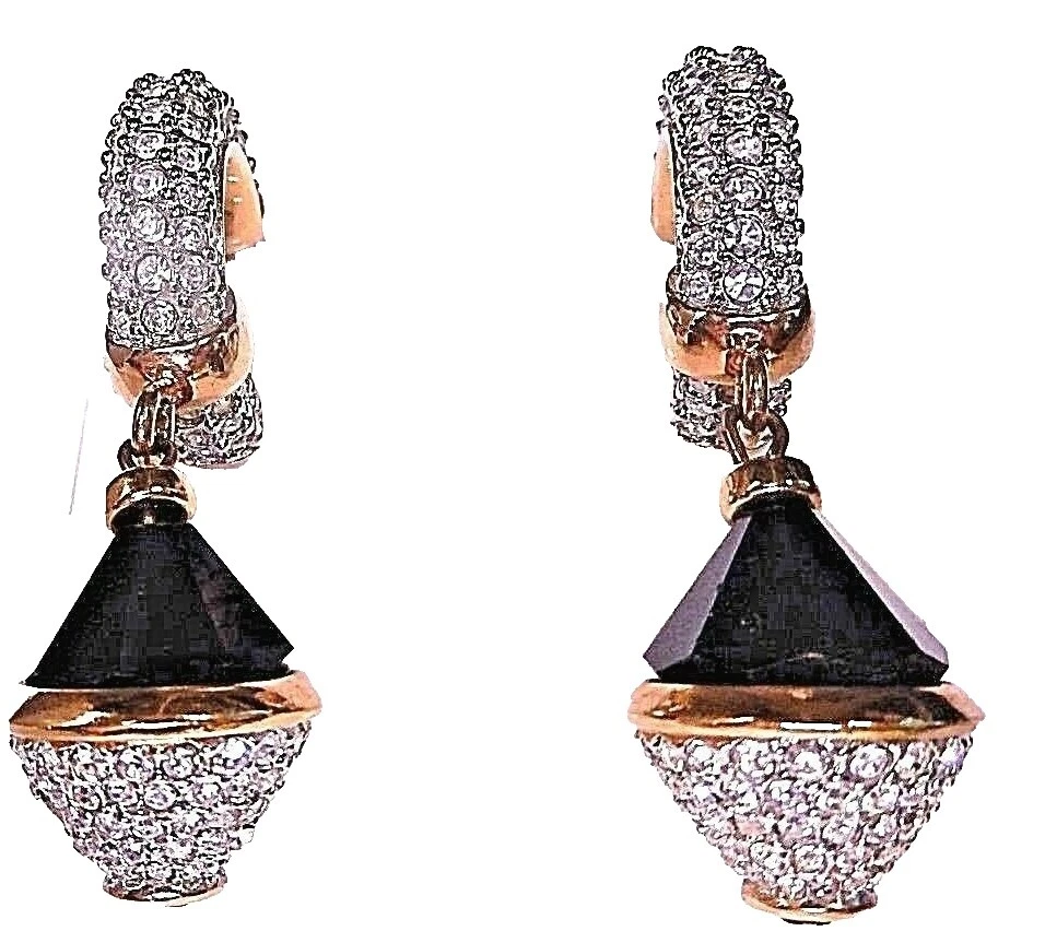 Модная бижутерия с покрытием из желтого золота Swarovski черная