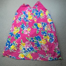 Polo Ralph Lauren Dress Womens 12 Pink Sundress Floral Shirred Halter Viscose