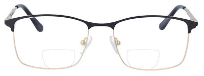 Bifokalbrille Daniela in Schwarz / Gold mit Sehstärke und Addition R/L gleich