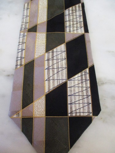 Umberto Bossi Brand Necktie-Multi-Color Geo Shapes Pattern - 第 1/2 張圖片