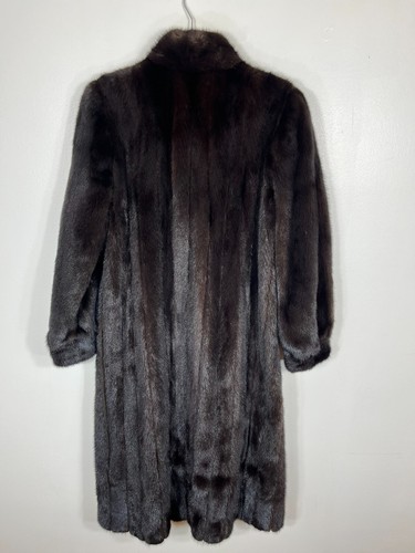 Klassischer Nerz Pelzmantel dunkelbraun Damen mittlere 44" Länge - Bild 4 von 5