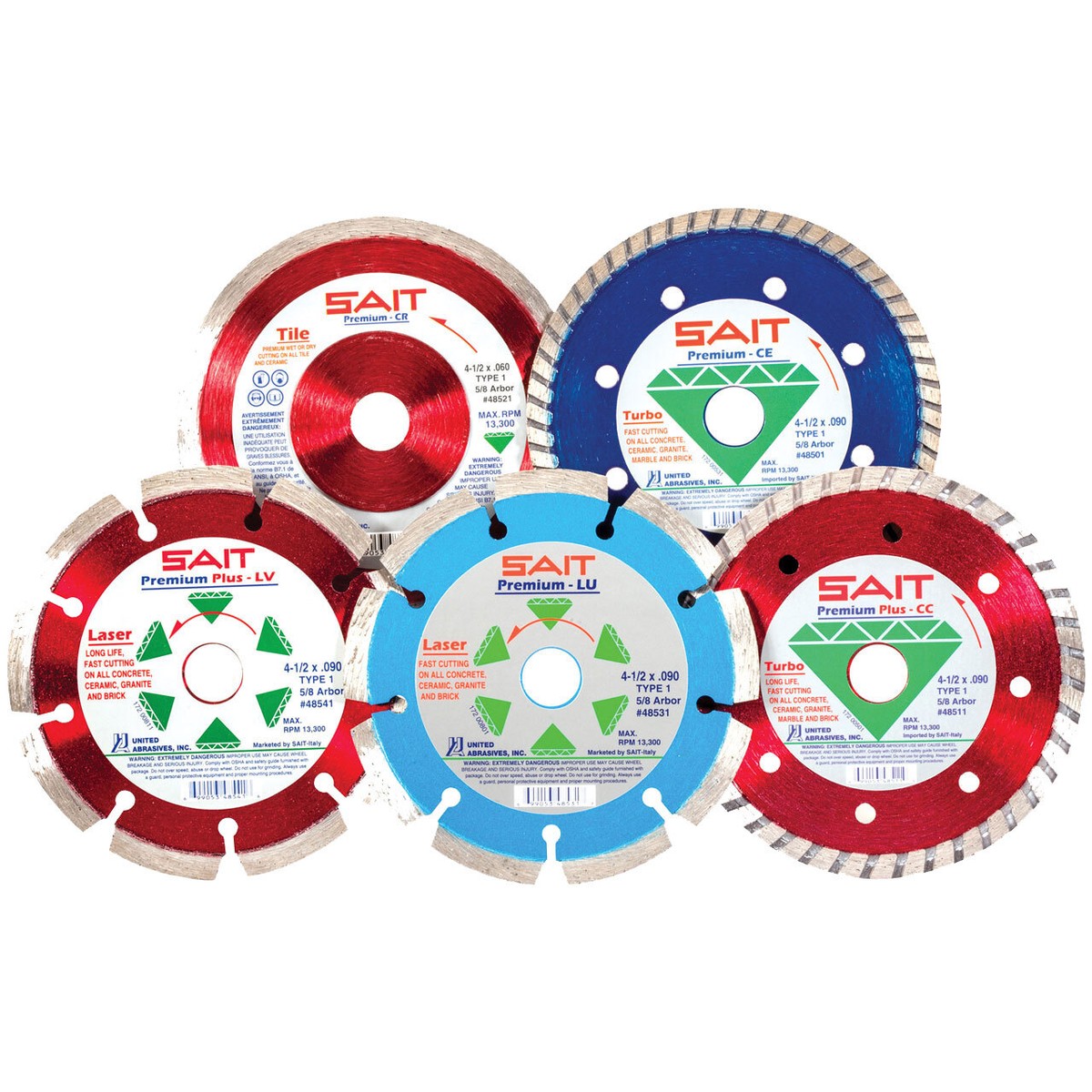 United Abrasives-SAIT 48721 4-1/2x.060x7/8 Continuous Rim