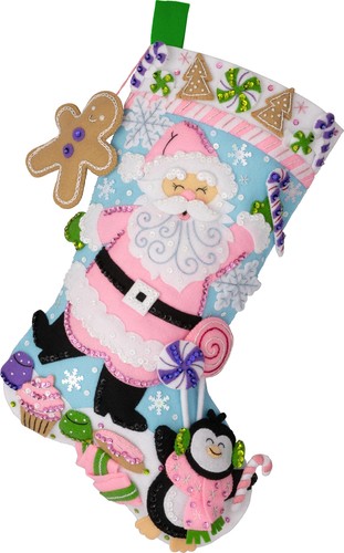 Bucilla Felt Stocking Applique Kit 18 Long-Lollipop Santa (Pack of 1)