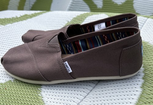 TOMS Women's Slip On Classic Alpargata Casual Cotton Canvas Flats Ash brown Sz10 - Bild 12 von 12