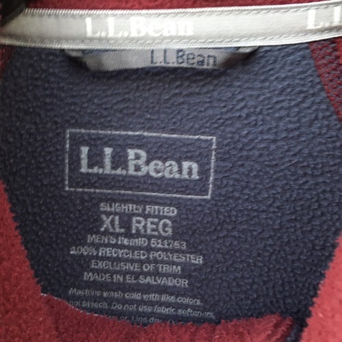 LL Bean 1/4 Zip Trail Fleece Jacket Colorblock Mens Size XL Gray/Red Casual - Picture 5 of 8