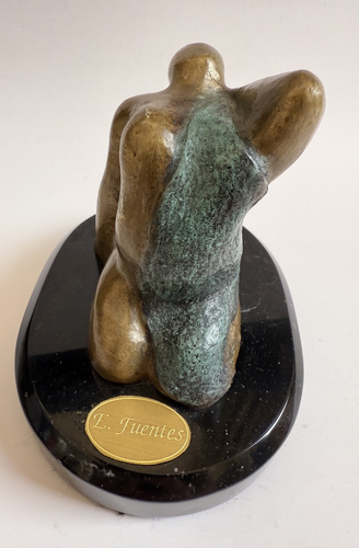 Vintage Erasmo Fuentes Girl Looking Up Bronze Art Statue Sculpture Décor 4.5", - Picture 6 of 9