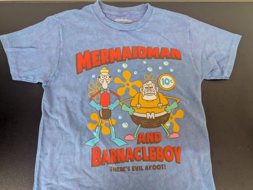 Mermaidman And Barnacleboy Nickelodeon Herren T-Shirt Blau Gr. Medium Neu - Bild 1 von 4