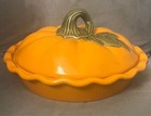 Celebrate It Halloween Thanksgiving Pumpkin Pie Baking Dish Pan Storage + Lid