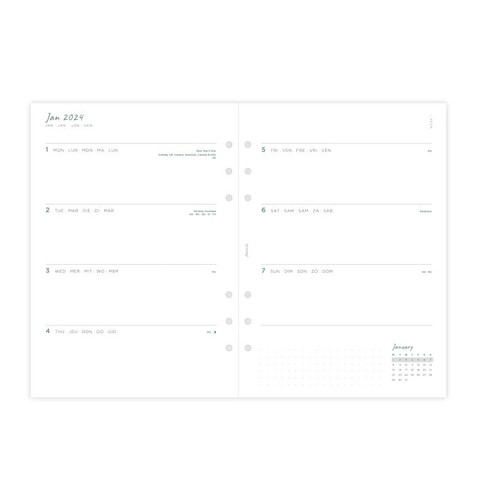 Filofax Ringbuch 24-68295 Kalendereinlage ECO A5 1Woche/2Seiten mehrspr 2024 neu - Picture 2 of 8
