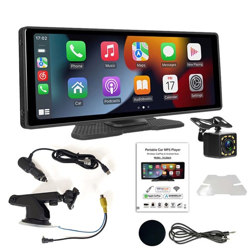 Estéreo portátil para automóvil de 10,26" inalámbrico Carplay Android pantalla táctil automática FM HD + CÁMARA - Imagen 12 de 12