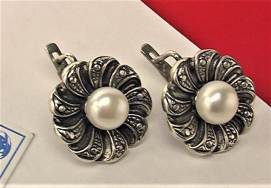 Pendientes Mujer Plata de Ley 925 Peso 9,82 g - Diseño Moderno Bonita Piedra Foto 2 de 4