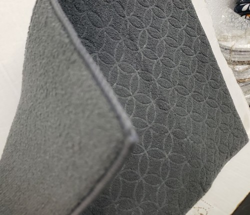 "Tappetino asciugapiatti stampato in microfibra (15""x19"") GRIGIO SCURO CERCHI GEO, retro nero, SB - Foto 8 di 10