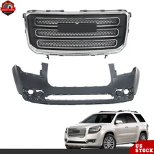 Front Bumper Cover&Upper Grill Grille Assembly For 2013-2016 GMC Acadia SLT