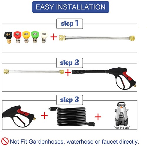 4000 PSI Hochdruck Auto Waschmaschine Pistole Sprühstab Lanze Düse und Schlauch Kit - Bild 11 von 34