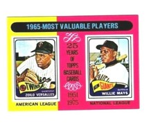1976 Topps Mini Baseball 1965 MVP's Versalles-Mays #203