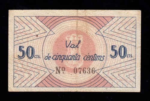 F.C. LA RAPITA DELS ALFACS (TARRAGONA) , 50 CÈNTIMS 1937 , EBC- . - Bild 2 von 2