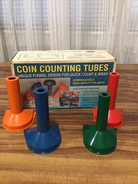Vintage MMF Co. Coin Counting Tubes 4 Assorted Change Sorter Counter