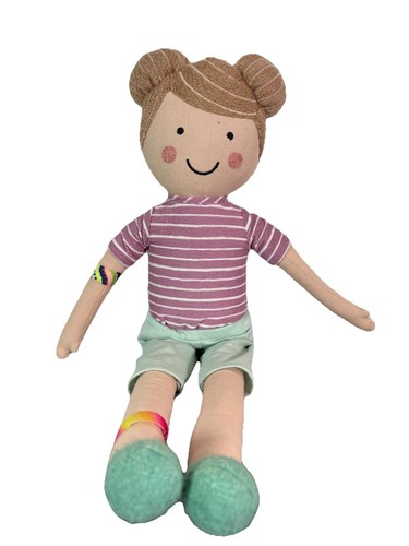 "Pillowfort Target Girl Muñeca de peluche Camisa a rayas Bollos Almohada de felpa 20""" - Imagen 1 de 7