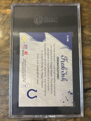 2006 Flair Showcase Reggie Wayne Fresh Ink Auto Autograph #FI-RW SGC 10/10 Colts - Picture 2 of 2