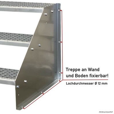 1 Stufe Außentreppe - 100cm Breit, Feuerverzinkt