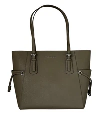 Michael Kors Voyager Large East West Drawstring Tote Shoulder Bag Olive Green