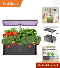 Effortless Indoor Growing System: 12 Pod Hydroponics with LED Light & Water Pump