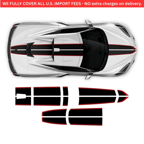 Racing Stripes Over The Top, for Corvette C8 2021 - 2024