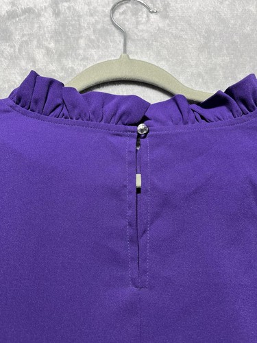 Zapelle Damen Plus 5X 34W lila Rüschen Ausschnitt Langarm Bluse Top 3/4 Arm - Bild 7 von 11