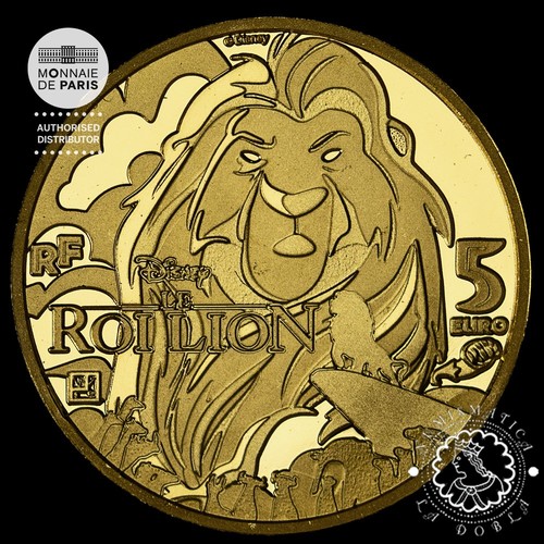 2024 - 5 EURO Gold PROOF - Disney Le Roi Lion - FRANCIA - Picture 3 of 5