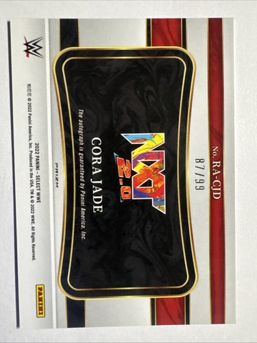 2022 Select WWE Cora Jade Ringside Action Signatures Red Prizm Auto RC 87/99 - Bild 6 von 6