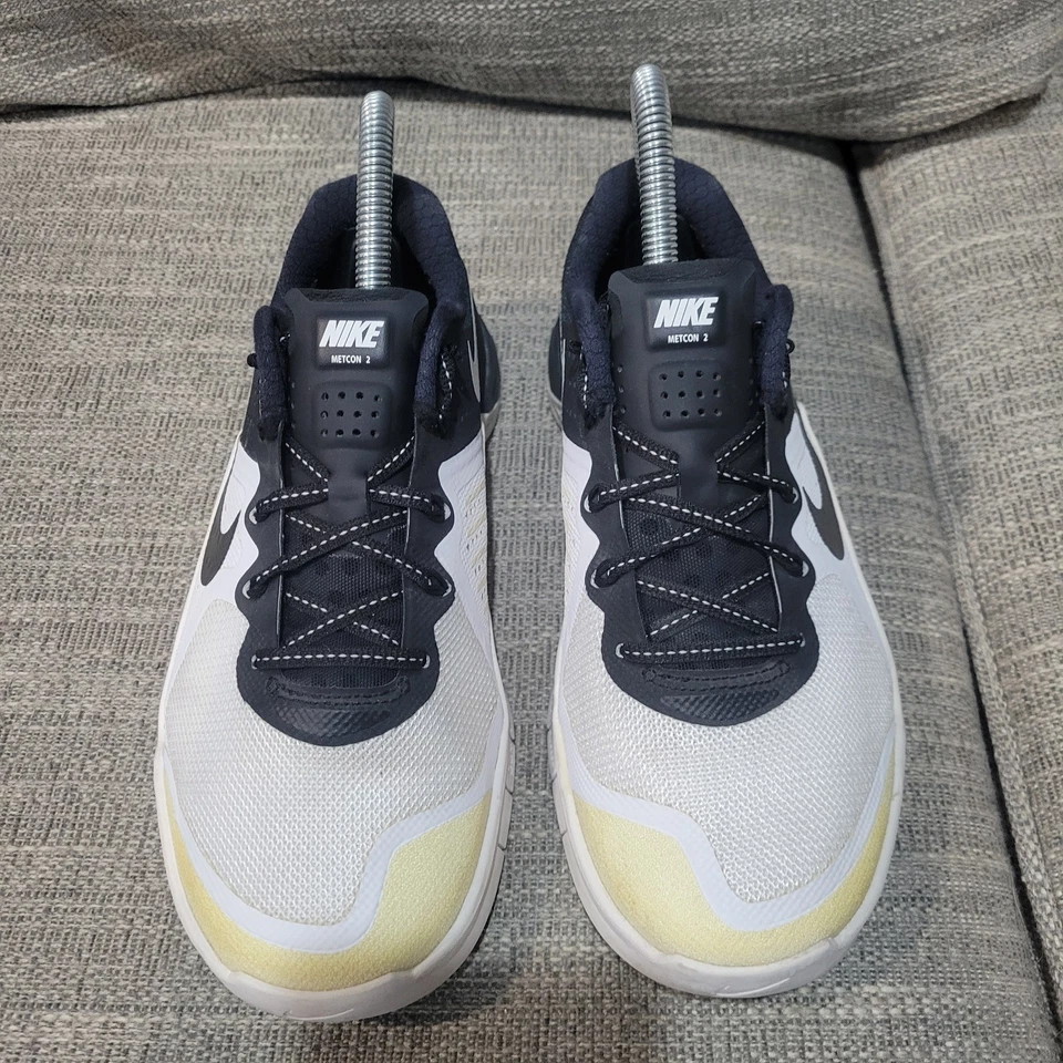 Tênis de ginástica Nike Metcon 2 feminino tamanho 6.5 treinamento crossfit 821913-100 branco preto - Imagem 2 de 4