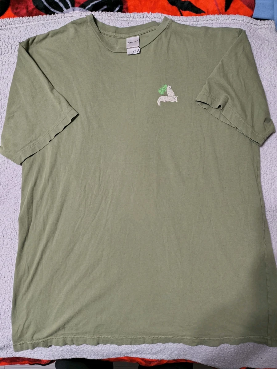 T-shirt RipNDip Garçon Taille S - Olive Motif Fleur - Neuf Sans étiquette