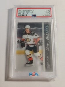 2021-22 Upper Deck Trevor Zegras Young Guns Clear Cut Rookie PSA 9 #232