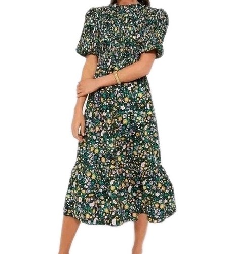 Vestido Tuckernuck Jacinth House Floral Calado Samantha Niveles Midi Cottagecore - Imagen 1 de 10