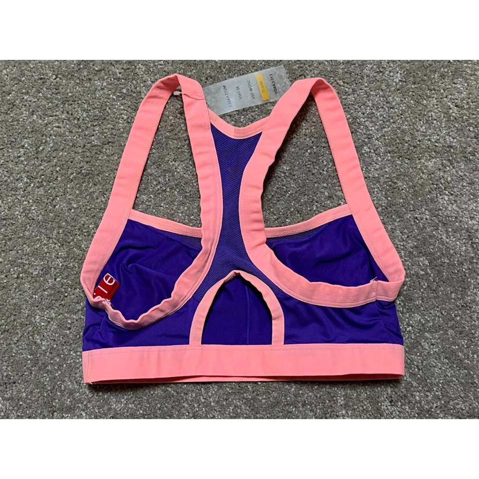 Sujetador Deportivo Josie By Natori 32 B/C Espalda Corredora Bloques de Color Retro Y2K Preppy Gimnasio Yoga Foto 2 de 4