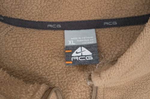 Vintage Nike ACG Mens Brown Pullover Fleece Halfzip Sweatshirt Size XL - Foto 3 di 7