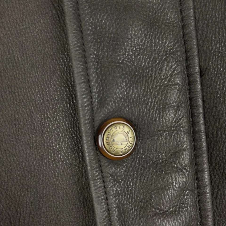 Chaqueta de Colección Roundtree & Yorke de Cuero para Tareas Para Hombre XL Franela Forrada Cremallera Completa A Presión Foto 3 de 4