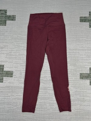 Lululemon Align Leggings Women 6 Red Nylon Stretch Sweat Wicking Athleisure Yoga