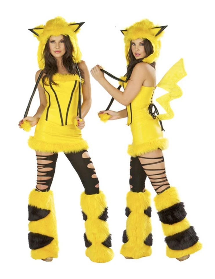 Costume donna sexy peloso cartone animato animale anime leopardo volpe gatto donna vestito fantasia - Immagine 2 di 4