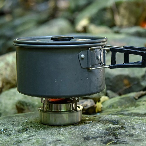 Outdoor Spirituskocher Mini Spiritusbrenner Alkohol Herd mit Kochgestell E7F5 - Bild 3 von 12