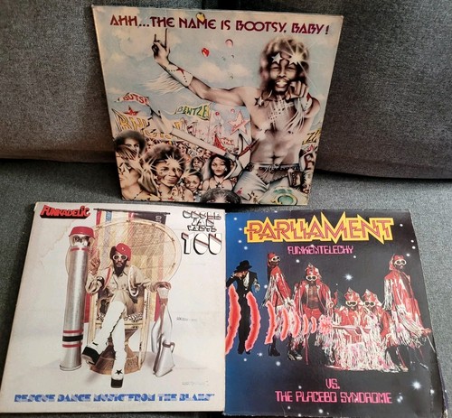 3 Parliament/Funkadelic/Bootsy Collins Vinyl Lot Funkentelechy/Onkel Jam Wants 