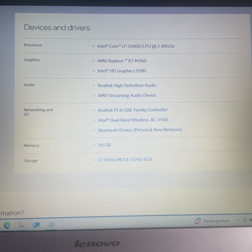 Lenovo Gaming Z51 Core i7, 16GB 1TB, Radeon R7 GPU, 3D Cam, Superb Cond, Charger - Afbeelding 8 van 12