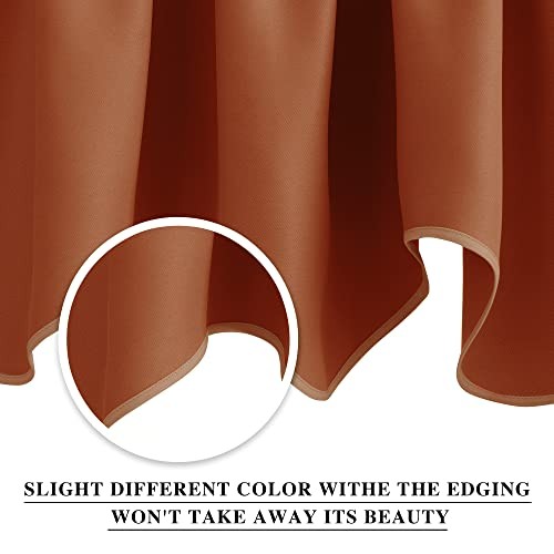 Volants für Fenster, Rod Pocket Scalloped Valances for Living 1 Burnt Orange - Bild 4 von 8